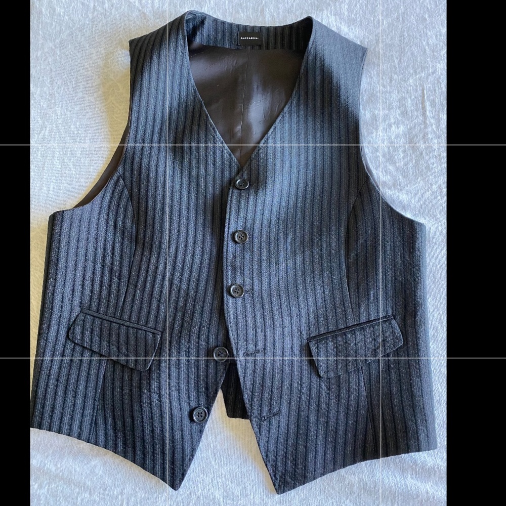 GAZZARRINI Man Vest Dark Grey Made In Italy.